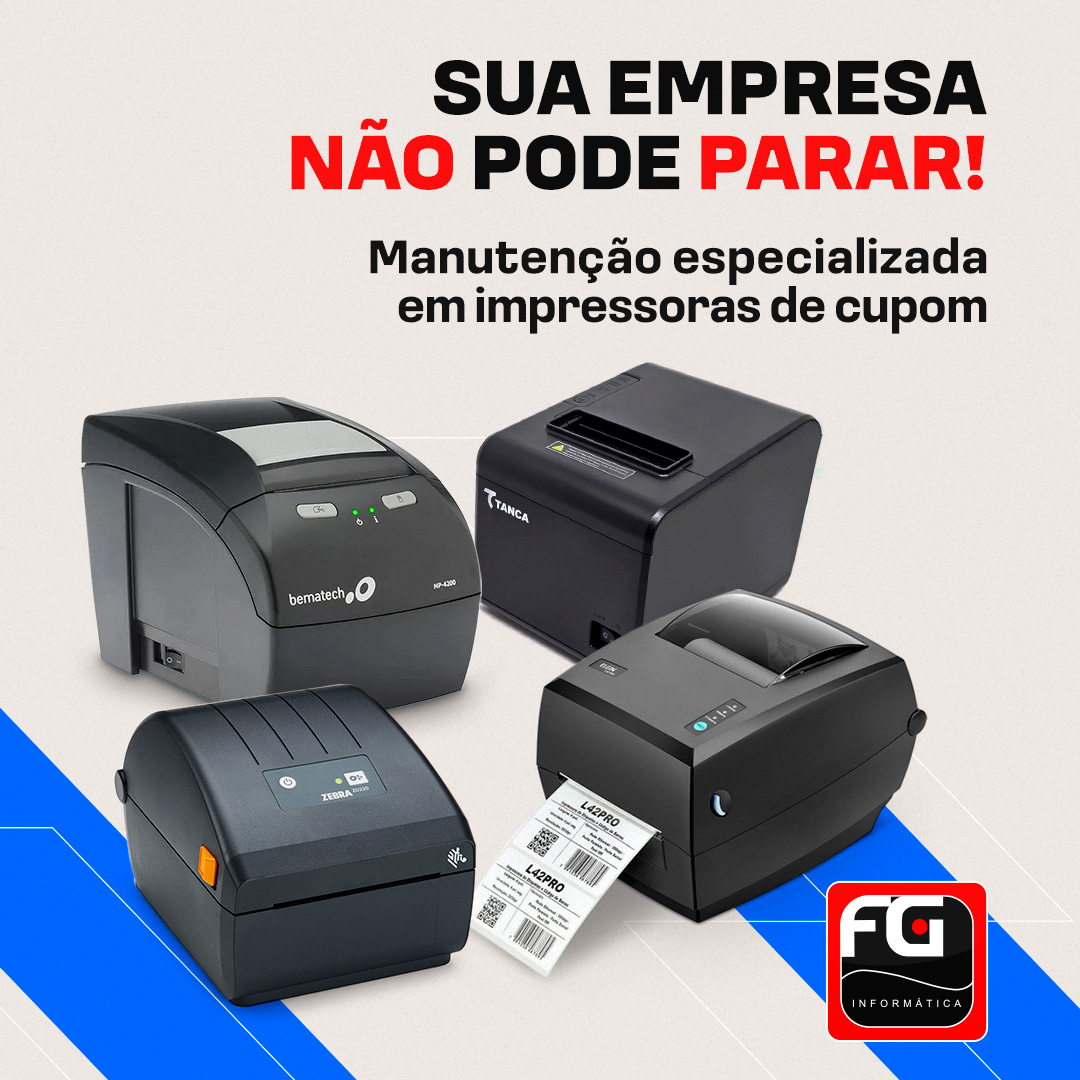 Manutenção de impressoras de cupom e etiquetas em Dourados